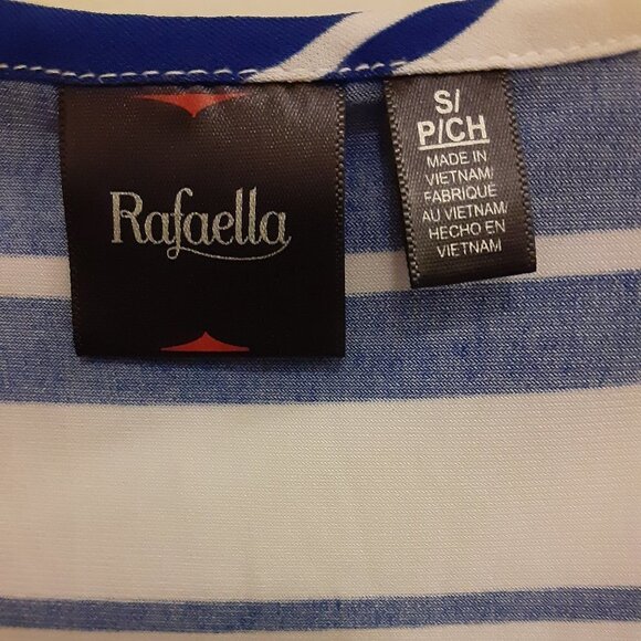 Rafaella (SP) Navy Blue & White Stripe Tunic w/Scoop Neck - Picture 2 of 5